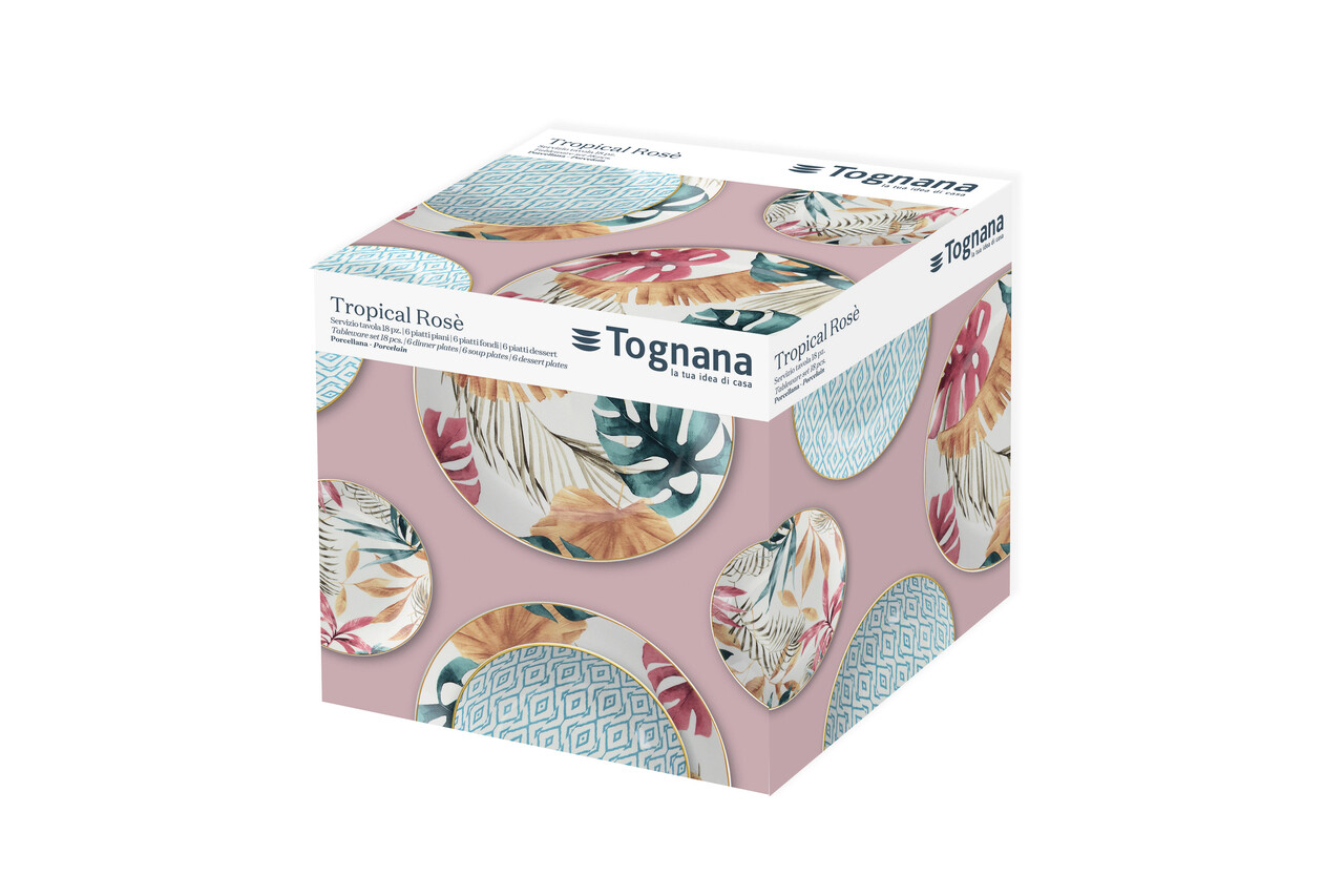 Serviciu de masa 18 piese Madison Tropical, Tognana Porcellane, portelan, multicolor