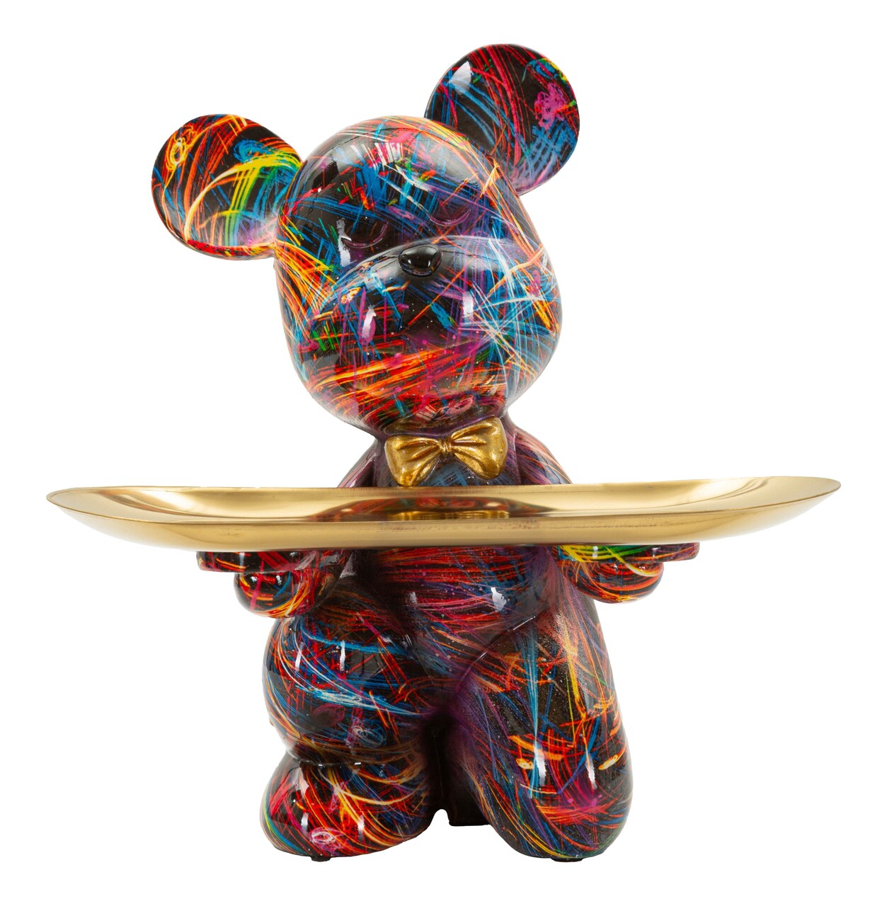 Decoratiune cu tava, Mauro Ferretti, Dog Psyco -B, 17x15x22.5 cm, polirasina, multicolor - imagine 8