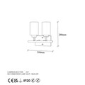 Aplica de perete, Fulgor, 942FLG2210, Metal, Auriu