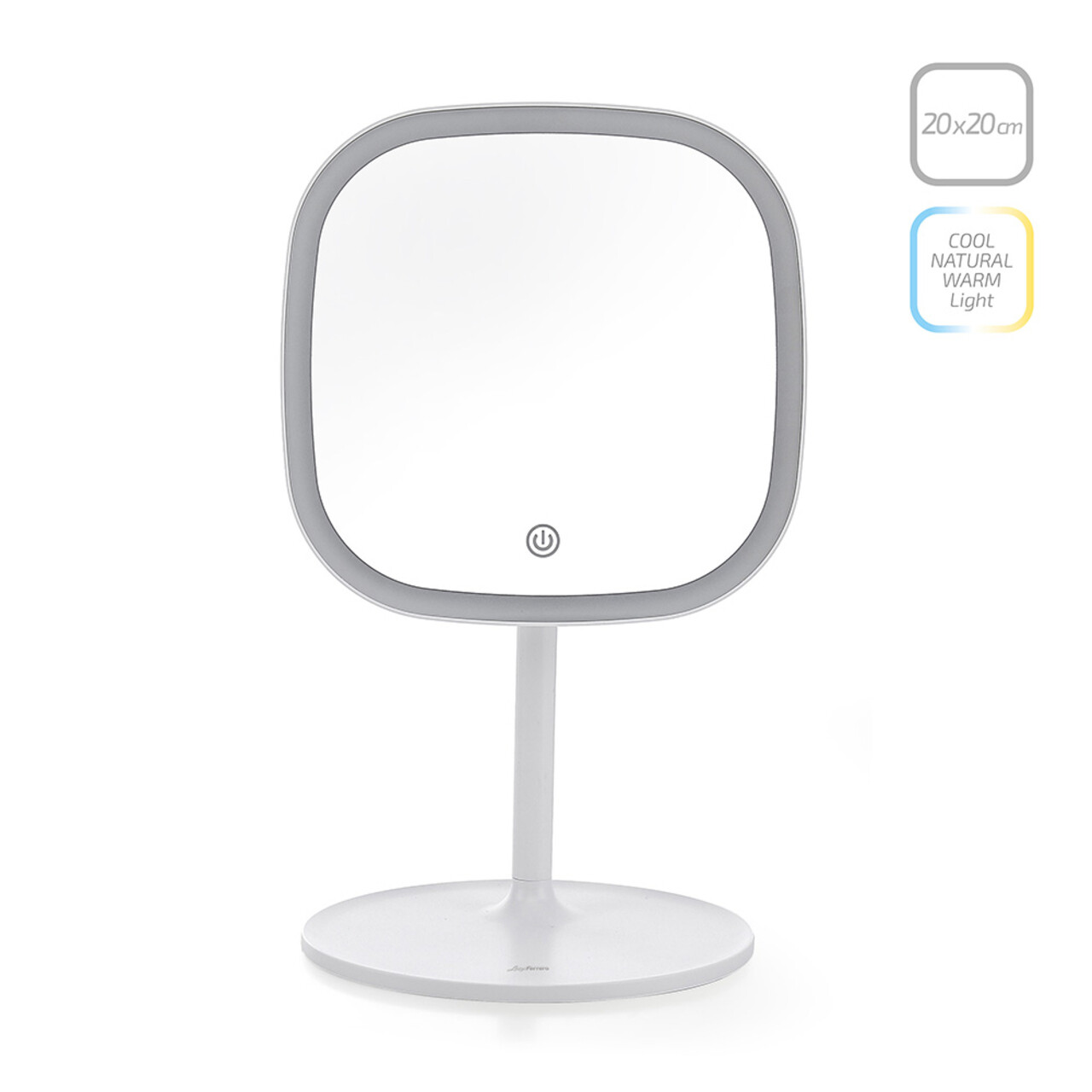 Oglinda cosmetica cu LED-uri, Luigi Ferrero, FR-805M Square, 20x20 cm, rotire 360 grade, 2000mAh - view 3