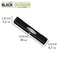 Dispenser pentru folie plastic/aluminiu, Wenko, Perfect Cutter, 32 x 5.2 x 6.7 cm, inox, negru