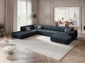 Coltar panoramic stanga 7 locuri, Jennifer-140, Micadoni Home, 364x262x70 cm, tesatura chenille din poliester, albastru regal