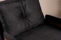 Canapea extensibilă cu 1 loc, Futon, 859FTN2335, Metal , Negru