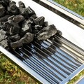 Gratar pliabil din otel inoxidabil pentru carbune ExelQ, InnovaGoods, 81 x 33 x 73 cm