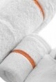 Set de baie dama, 4 piese, 100% bumbac organic, White/Coral