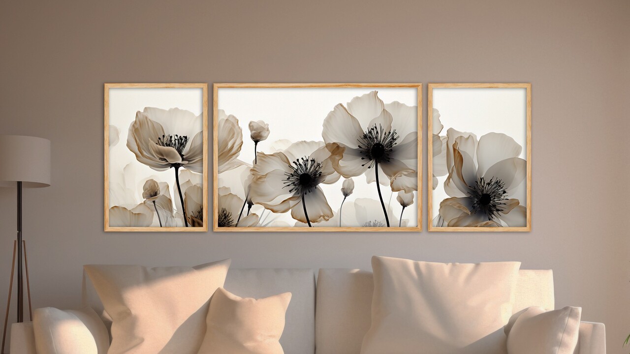 Set 3 tablouri decorative, Huhu305, Cadru: 100% LEMN MASIV (Grosime: 2 cm), Multicolor - view 2