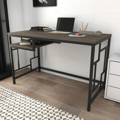 Birou, Retricy, Kennesaw, 120x60x74.8 cm, PAL, Negru / Gri închis mezoni.ro
