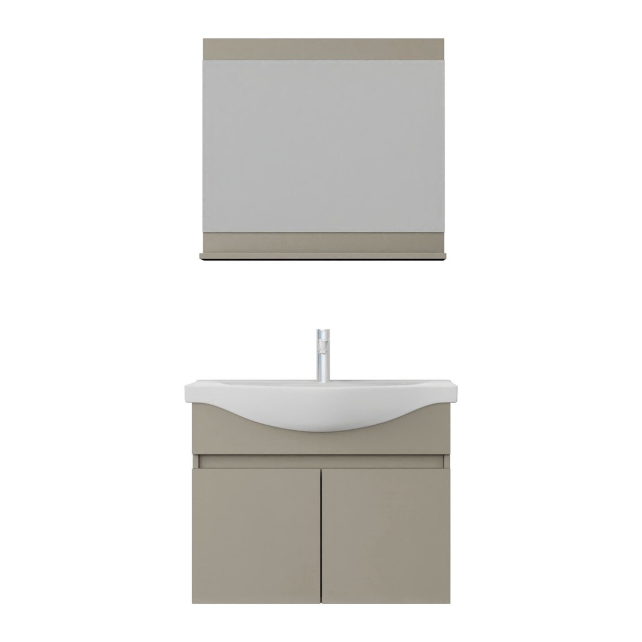 Set mobilier de baie (2 piese), Hanah Home, Mare 80, Latte - view 5