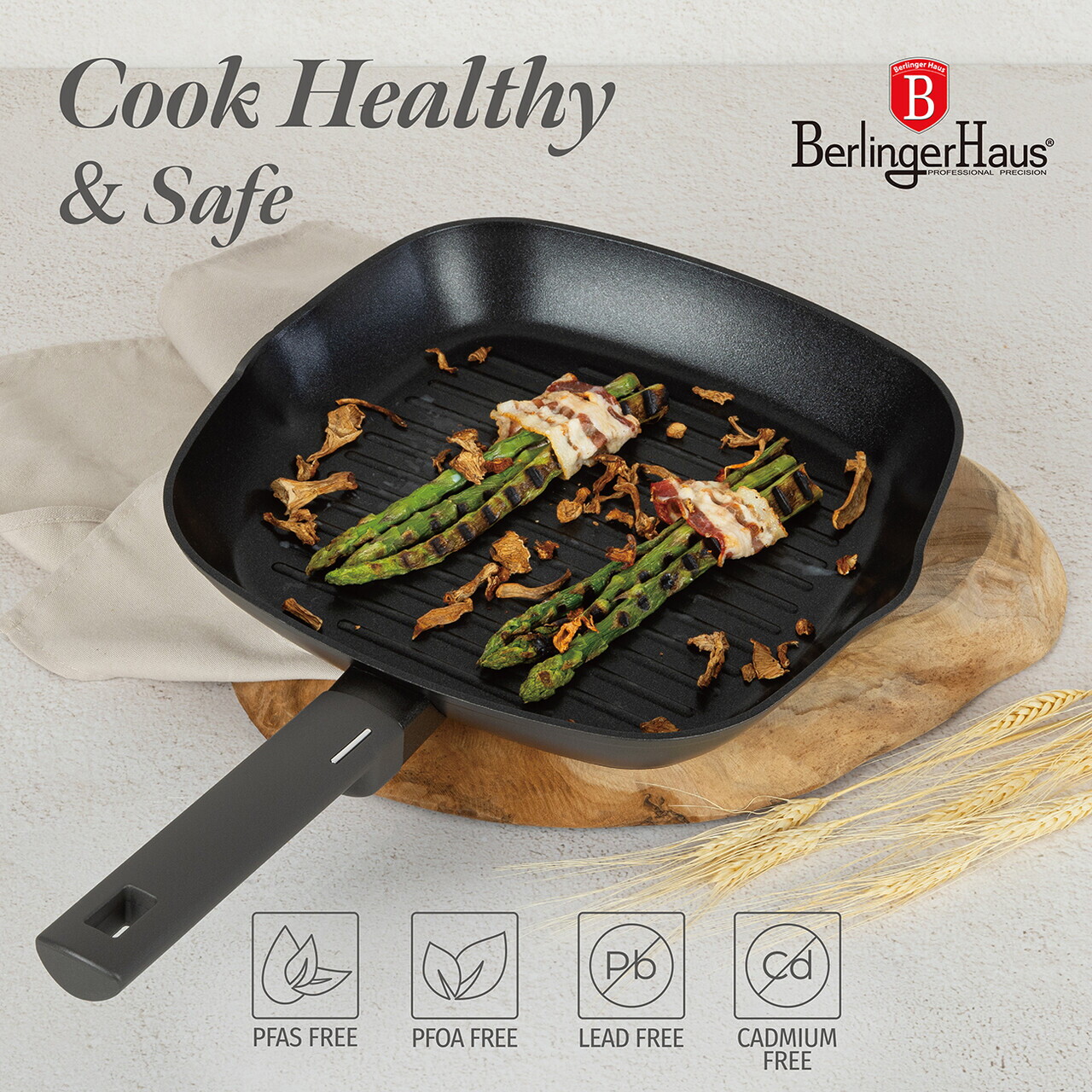 Set 3 tigai Berlinger Haus, Anthracite, 20/24/28 cm, aluminiu forjat, antracit mat - imagine 8