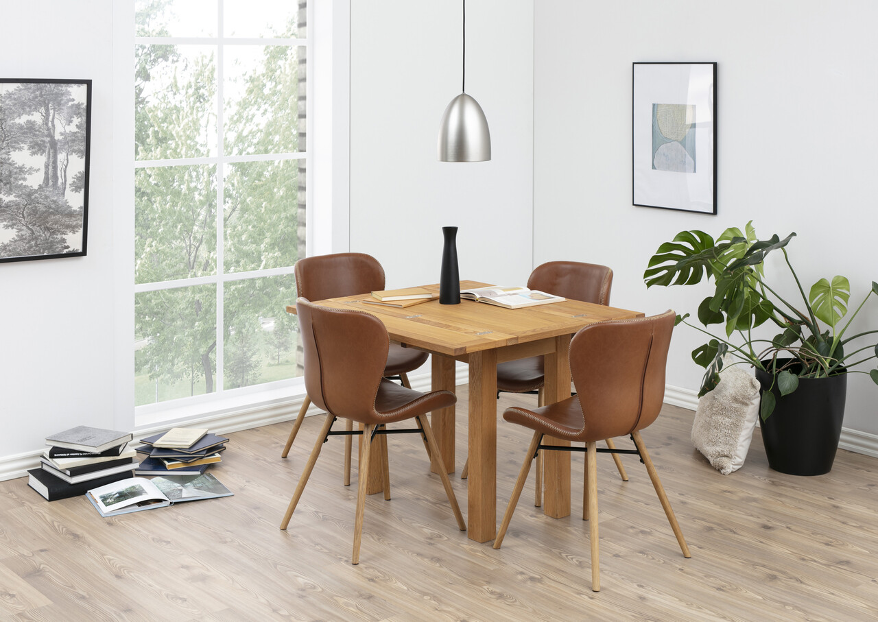 Scaun Batilda -A1, Actona, 47x53x82.5 cm, piele ecologica/lemn de stejar, brandy - view 7