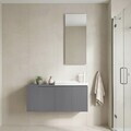 Set Dulap de Baie cu Chiuvetă și Oglindă (2 Piese), Hanah Home, Ferla 110, Gri Mat