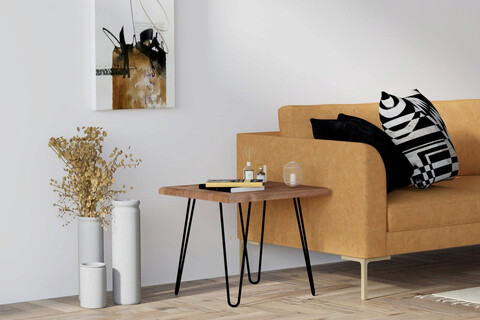 Masuta de cafea, puqa design, mahic, 50x43x50 cm, lemn, nuc / negru