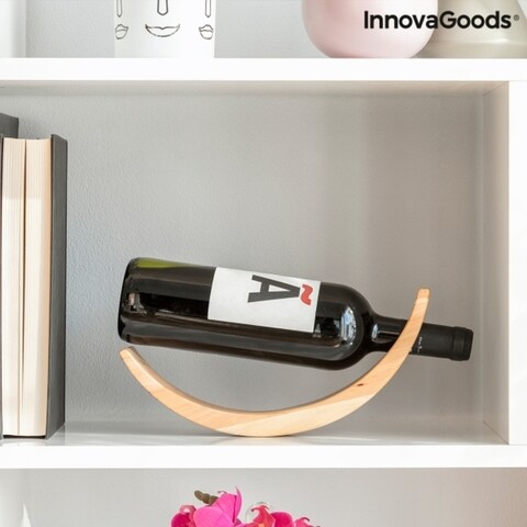 Suport pentru sticla de vin floating woolance innovagoods, lemn de arbore de cauciuc