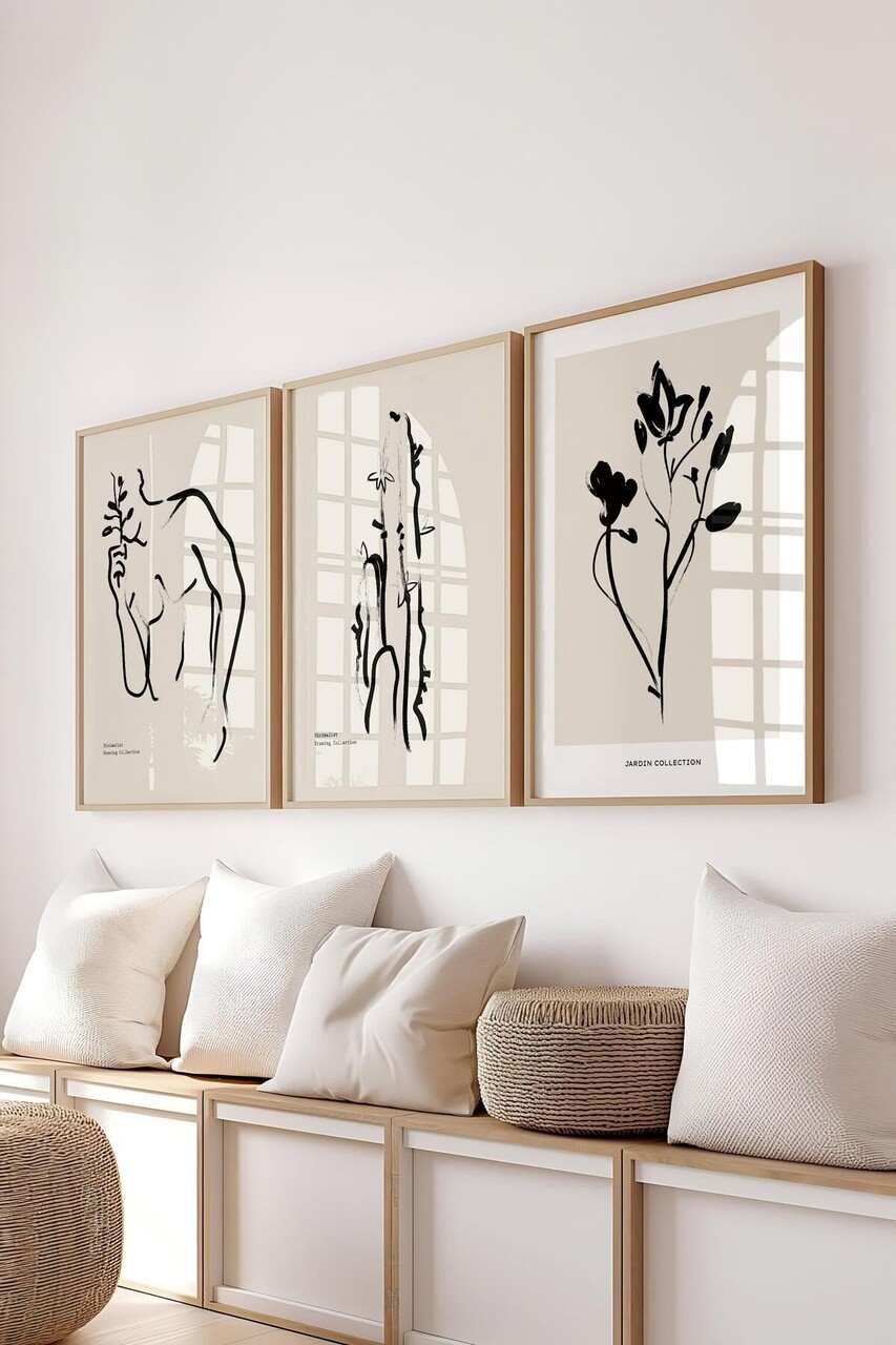 Set de pictură decorativă (3 Pieces), Ç-300609, Față: 100% PVC STICLĂ, Multicolor - view 2