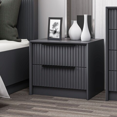 Noptiera, Minerva, Kale Luxe Soft, 45x53x45 cm, PAL, Antracit