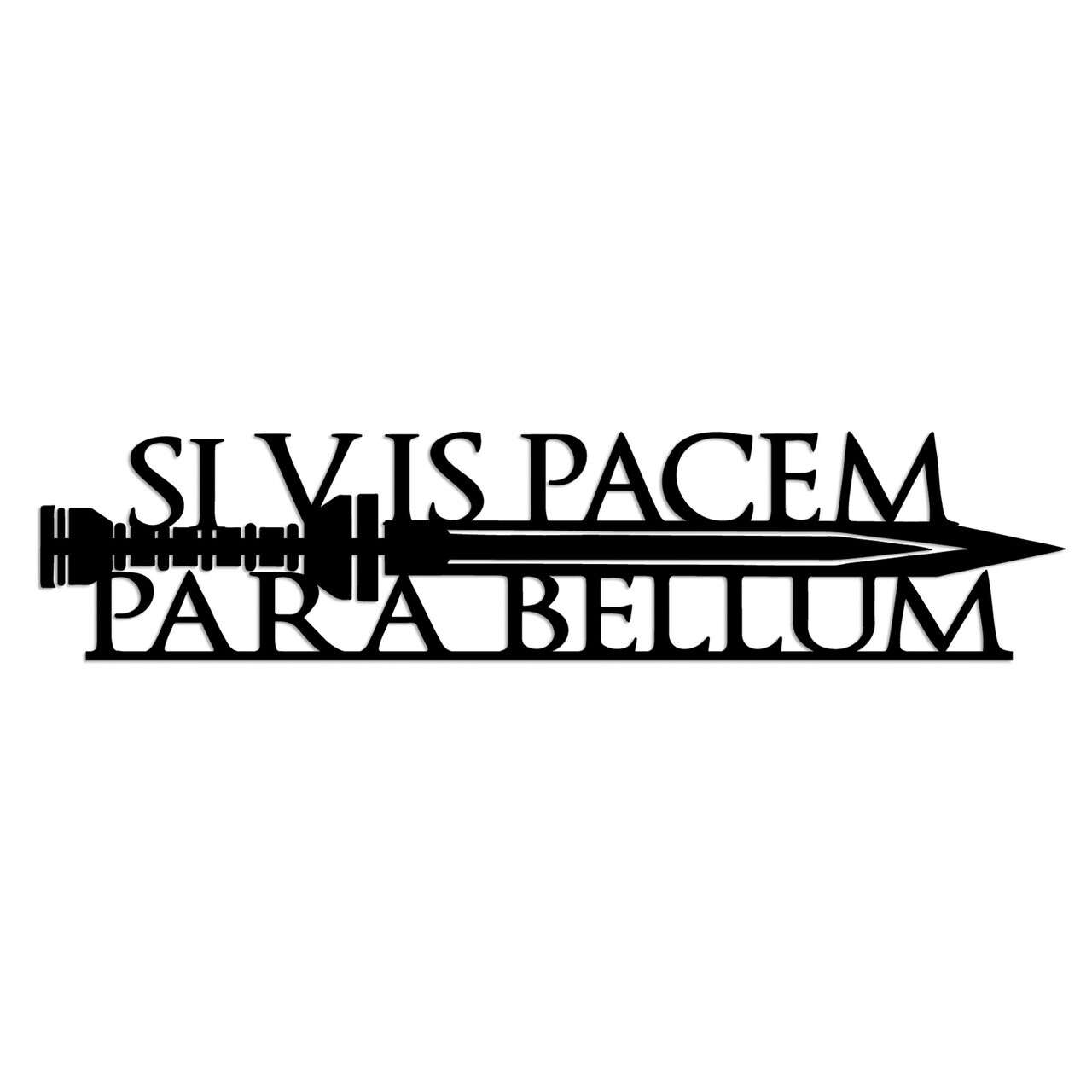 Decoratiune de perete, Si Vis Pacem 2, Dimensiune: 60 x 14 cm, Negru — imaginea 4
