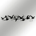 Decoratiune de perete, Bellissimo - M112-M, metal, 100 x 22 cm, negru