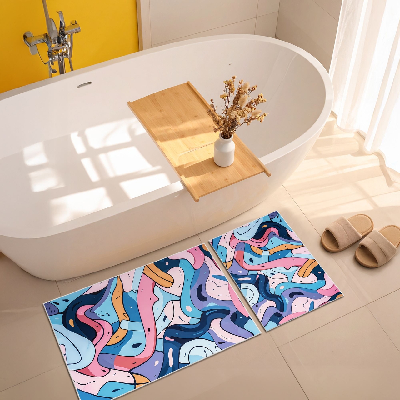 Set covorase de baie, L'essentiel Maison, Asr10, Albastru - view 2