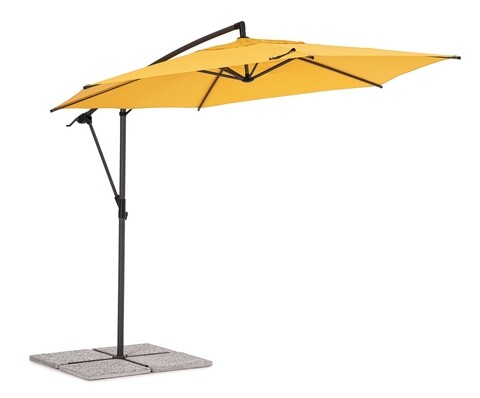 Umbrela pentru gradina / terasa Tropea, Bizzotto, Ø 300 cm, stalp Ø 46-48 mm, otel/poliester, galben mimosa 300