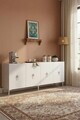 Consola, Hanah Home, Ayshe 180, 180x75x32 cm, Alb / Argintiu