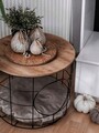 Masuta de cafea, Puqa Design, Cat, 54x54x41 cm, PAL, Pin Atlantic / Negru