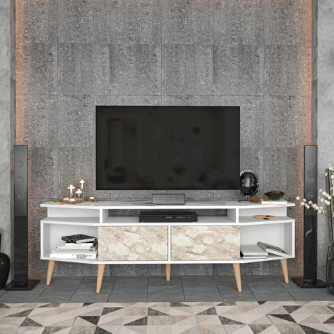 Comoda tv, retricy, dennis, 180x35x58.6 cm, pal, alb