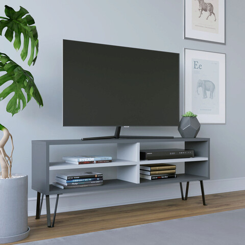Comoda tv, retricy, farrar, 120x25x46.6 cm, pal, antracit/alb
