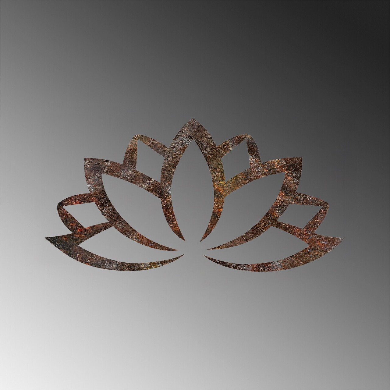 Decoratiune de perete, Rusty Lotus, Dimensiune: 35 x 60 cm, Maro antichizat - view 6