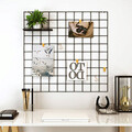 Decoratiune de perete, WR004, Metal, Cu 10 agatatori, Negru