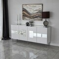 Consola, Neostill, Paris, 180x80x40 cm, PAL, Alb / Argintiu