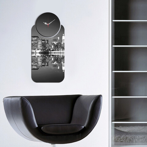 Set ceas si tablou decorativ, yms-20, mdf , dimensiune: 68 x 32 cm, multicolor