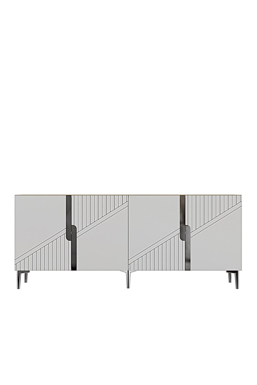 Consola, Hanah Home, Evva 150, 125x75x32 cm, Stejar Safir / Alb / Argintiu — imaginea 7