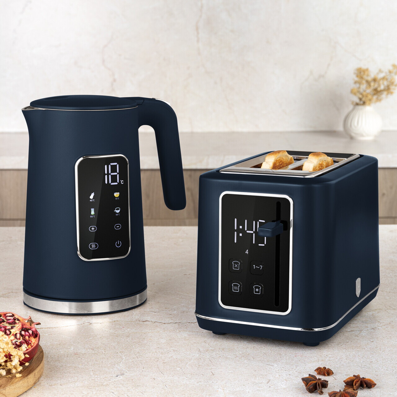 Ceainic electric digital Berlinger Haus, Deep Sea, 1.7 L, plastic/inox, albastru mat - imagine 3