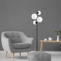 Lampadar, Fulgor, 942FLG1520, Metal, Alb/Negru