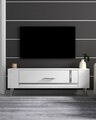 Comoda TV, Olivia, Retrop1, Alb / Argintiu