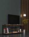 Comoda TV, Valovi, Nina, 124x46x26 cm, PAL, Negru