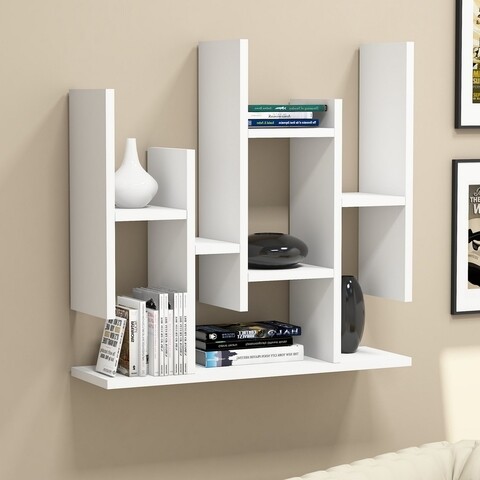 Raft pentru perete Flower, Puqa Design, 66.8×19.6×105 cm, alb mezoni.ro