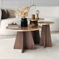 Set masute de cafea, Neostill, Mushroom 2, PAL, Aur / Nuc