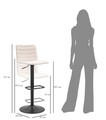 Set 2 scaune de bar Lift High White, Mauro Ferretti, 43x49.5x85.5 cm, inaltime ajustabila, fier/poliester, negru/alb