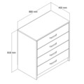 Comoda, Mezza, Grande 3600, 80 x 81.8 x 45 cm, pal melaminat, nuc