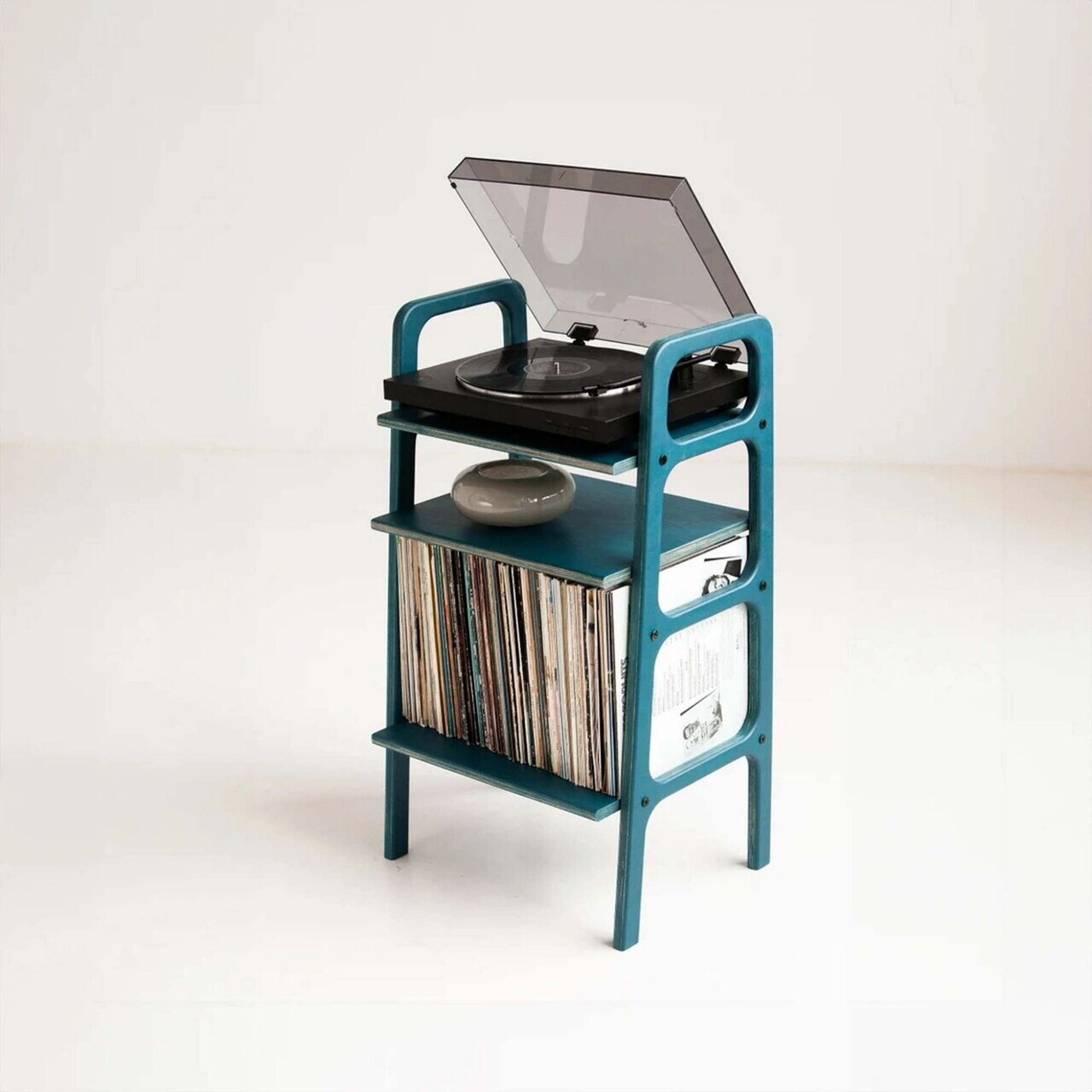 Suport pentru pick-up, Hanah Home, CPT4678-50, 50x90x40 cm, PLACAJ CARPEN, Albastru — imaginea 5