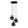 Lustra, Yildo - 6871, Opviq, 37 x 111 cm, 3 x E27, 40W, negru/cupru