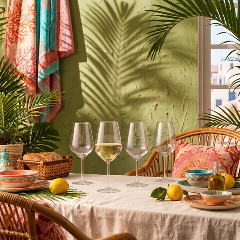 Set de pahare de vin, Hermia, 666HAC2105, Sticla, Transparent