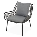 Set mobilier pentru gradina/terasa, Ribe, 3 piese, negru/gri