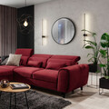 Coltar extensibil stanga 4 locuri ELTAP, Foble, 267x196x100 cm, lemn/poliester, rosu