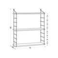 Raft de perete, Decormet, Armoni 3'lü, 72x85x20 cm, PAL, Travertin