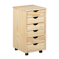 Comoda cu roti si 6 sertare Nils, Inter Link, 35x40x65 cm, lemn, natur