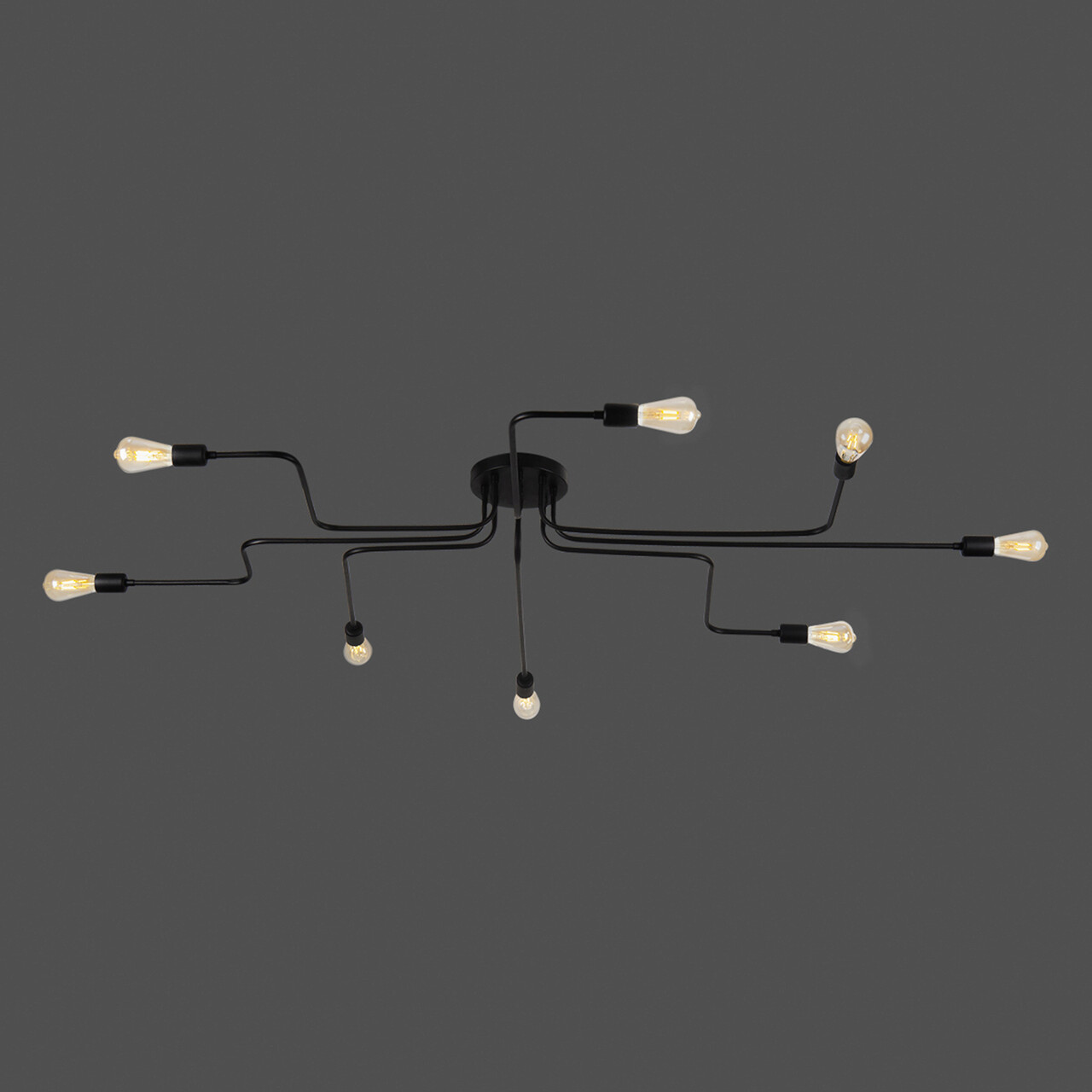 Candelabru, Squid Lighting, Ida, 140 x 140 x 15 cm, fier, negru