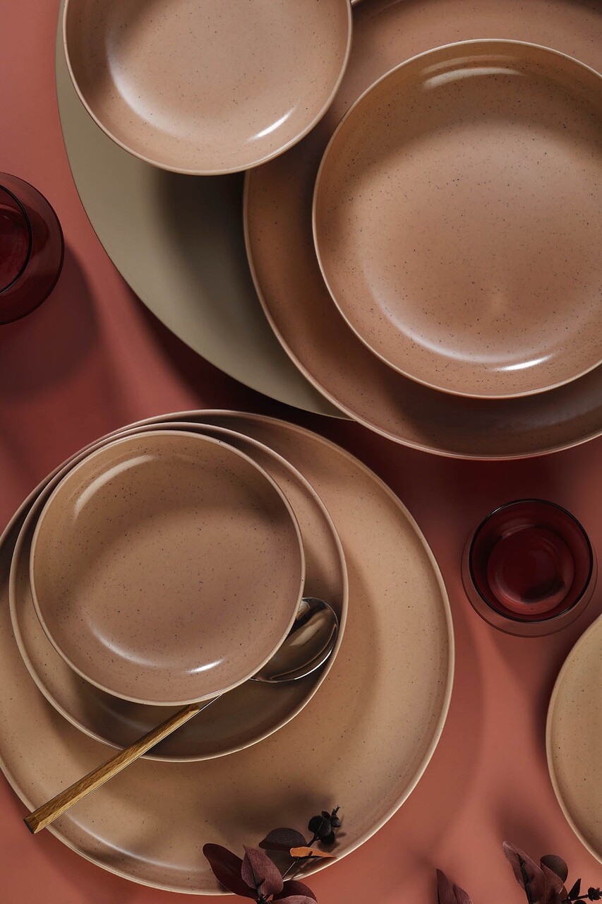 Serviciu de masa Hermia 710KTP3607 Farfurie: 20 x 20 x 5 cm (4 bucăți) Multicolor