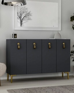 120x75x29.6 cm, Antracit;Auriu